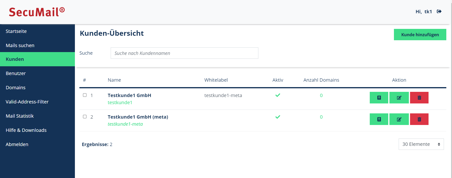 Mandantenfähiger E-Mail Filter